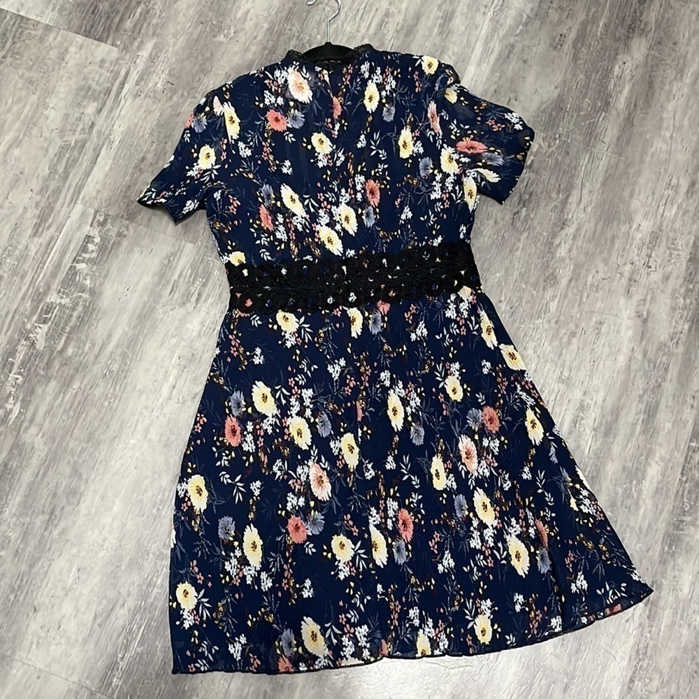 Foxiedox Anthropologie Andora Floral Dress Navy Size Small - Picture 7 of 7